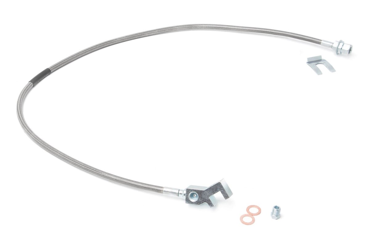 Ford F-350 Super Duty Brake Line - Rear - Rough Country - 4-8 Inch Lift - Stainless - '99-'04